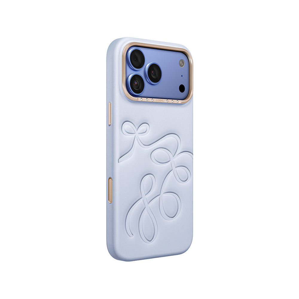Apple iPhone 18 Pro Max Kılıf Oyma Desenli Arka Yüzey Coehl Cloude Kapak Mavi