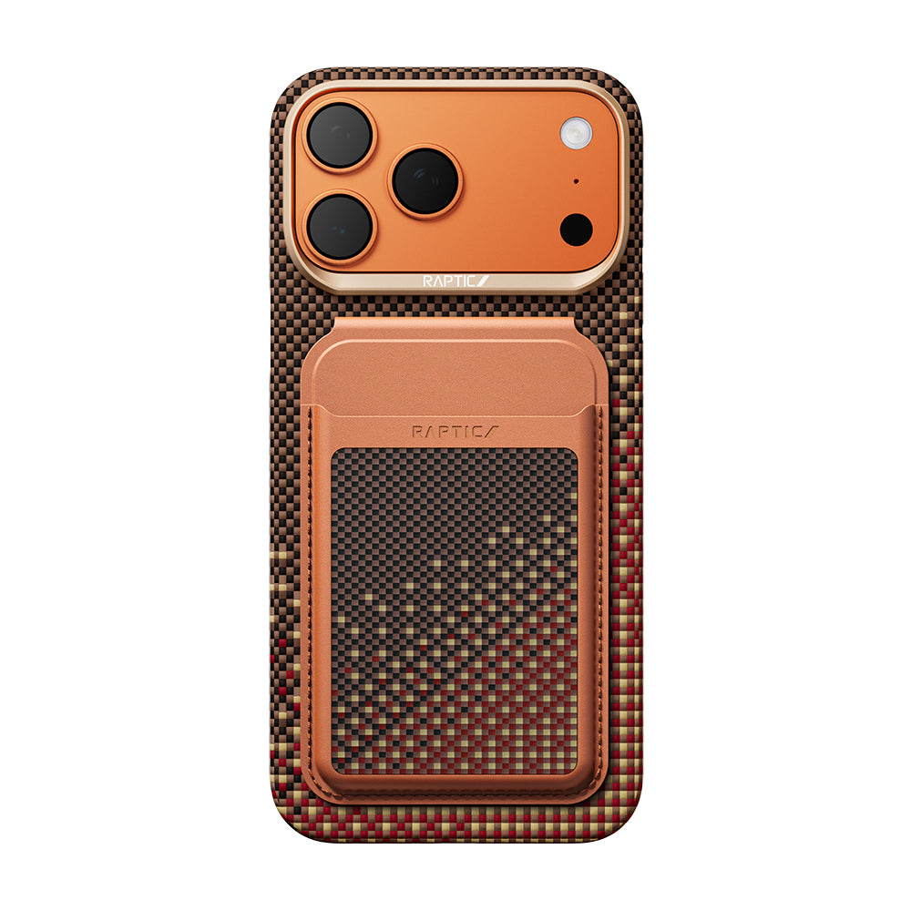 Apple iPhone 18 Pro Max Kılıf Raptic 2in1 Bundle Kit Aramid Skin Serenity Serisi Kartlık ve Karbon Kapak Kahverengi