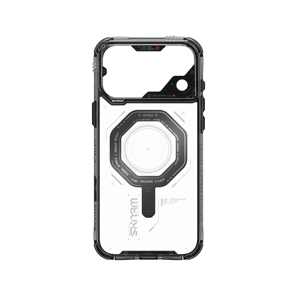 Apple iPhone 18 Pro Max Kılıf SkinArma M-safe Şarj Özellikli Airbag Tasarımlı Magma Kapak Füme