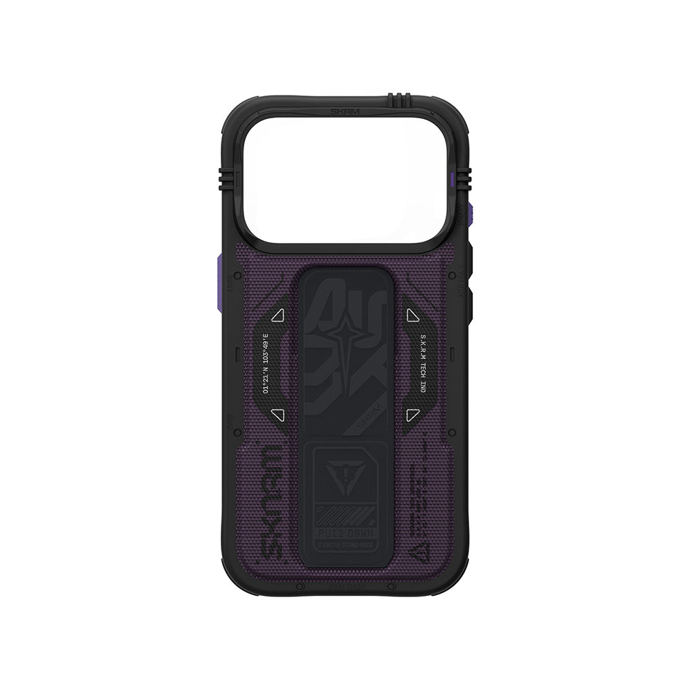 Apple iPhone 18 Pro Max Kılıf SkinArma M-safe Şarj Özellikli Airbag Tasarımlı Standlı Phantom Kapak Bordo