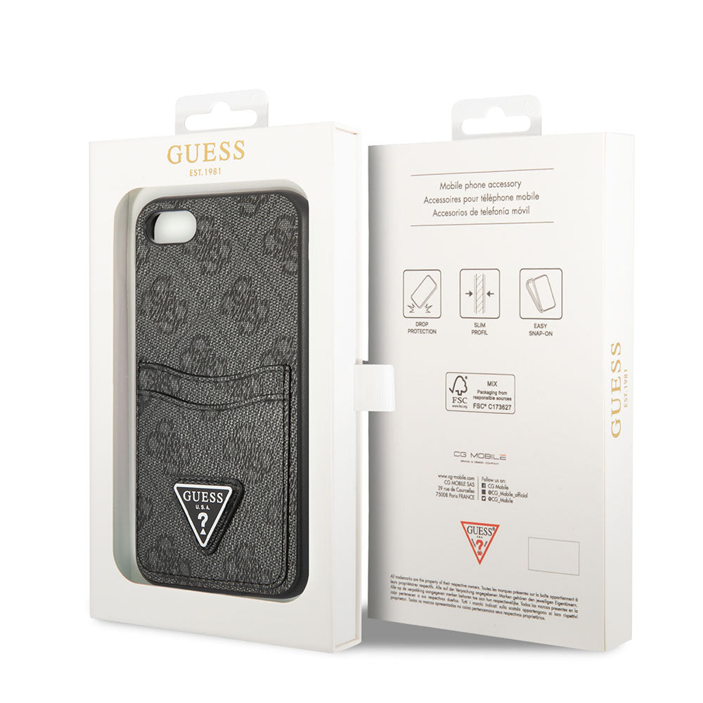 Apple iPhone 8 Kılıf GUESS Çift Kart Bölmeli Kapak Kahverengi