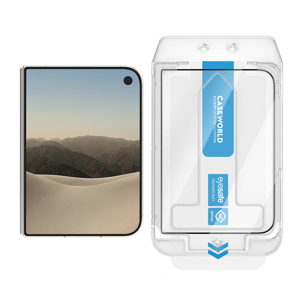 Apple iPhone Duo CaseWorld Applicator Serisi 2.5D Eyesafe Mavi Işık Teknolojili 0.33mm Temperli Cam Ekran Koruyucu + Uygulama Aparatı Şeffaf