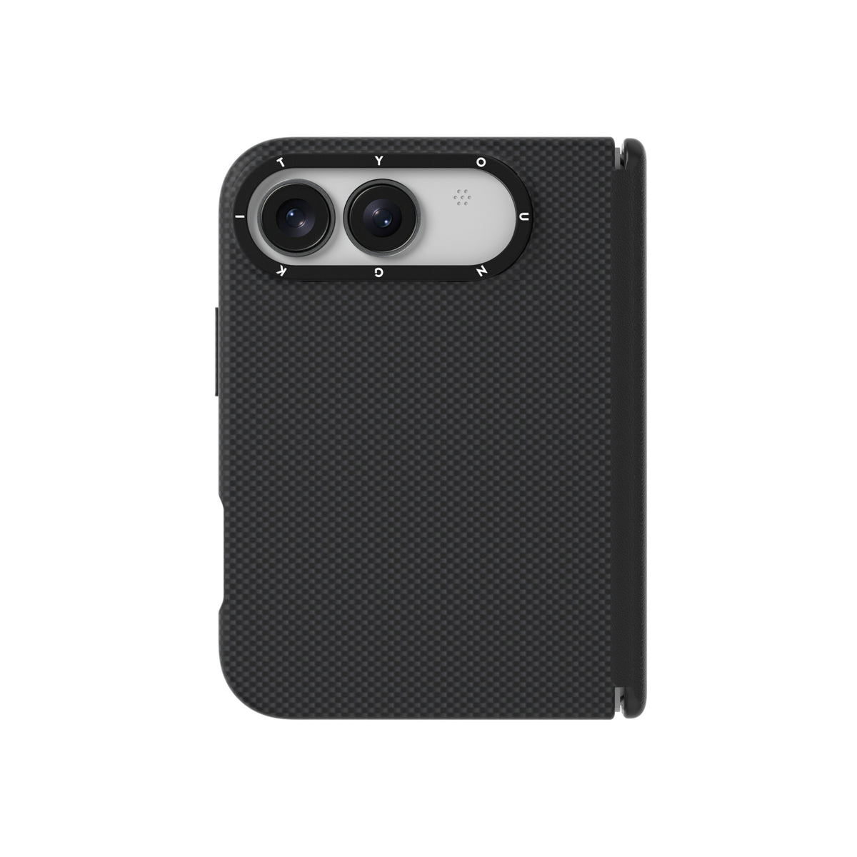 Apple iPhone Duo Kılıf M-safe Şarj Özellikli Aramid Fiber Youngkit 1500D Extreme Wing Titanyum-Gold Serisi Kapak Siyah