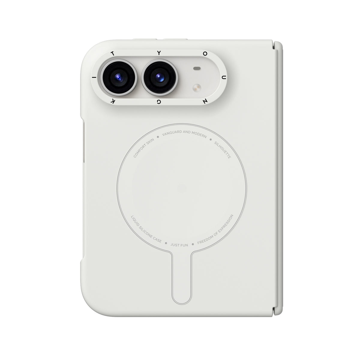 Apple iPhone Duo Kılıf M-Safe Şarj Özellikli Youngkit Morandi Serisi Kapak Beyaz