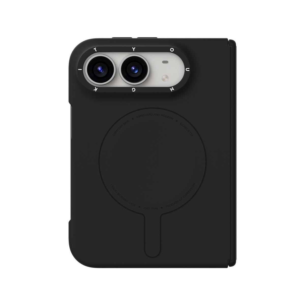 Apple iPhone Duo Kılıf M-Safe Şarj Özellikli Youngkit Morandi Serisi Kapak Siyah