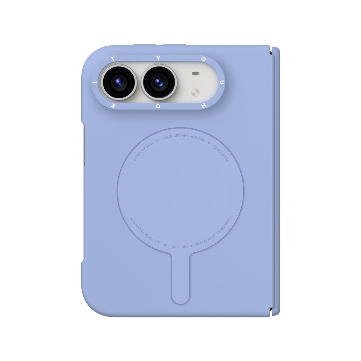 Apple iPhone Duo Kılıf M-Safe Şarj Özellikli Youngkit Morandi Serisi Kapak Açık Mavi