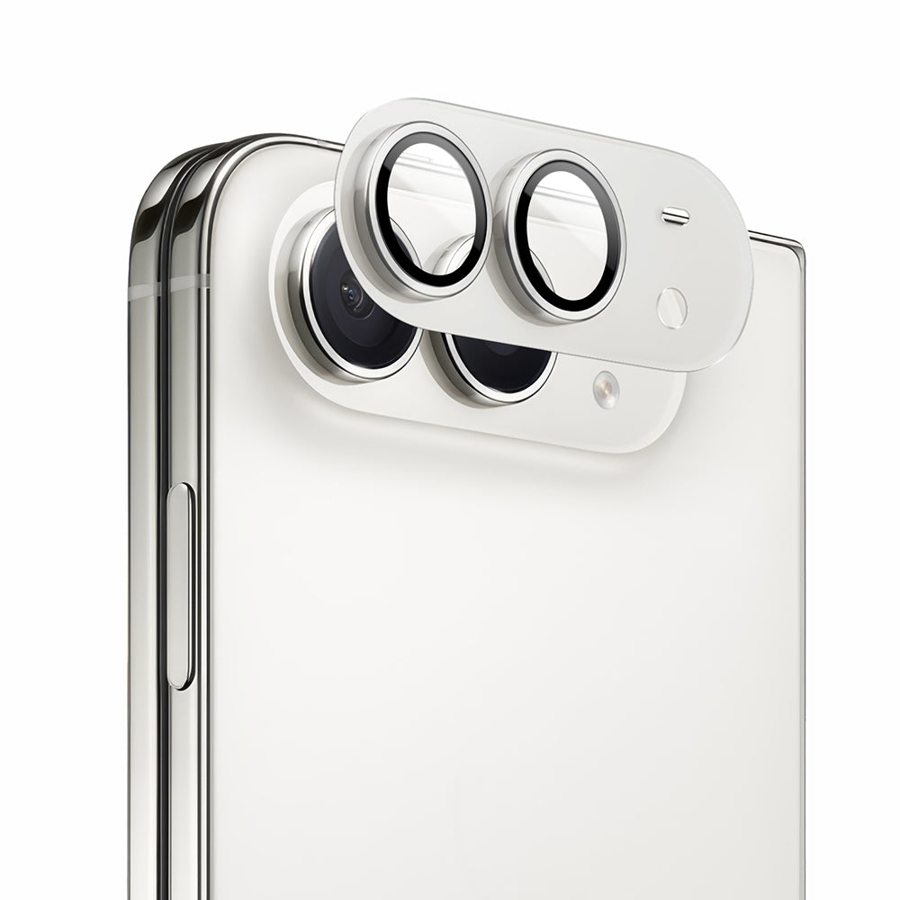 Apple iPhone Duo Mohseven Alüminyum Kaplamalı Safir Anti Reflective Kamera Lens Koruyucu Gümüş