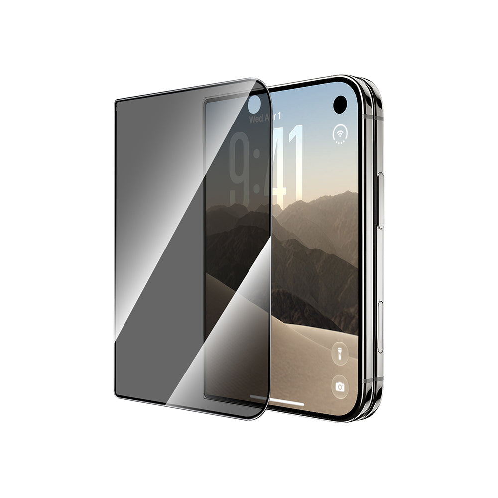 Apple iPhone Duo Wiwu GT-034 Glass Ultra Privacy Serisi 3D Hayalet Ekran Koruyucu Cam + Kolay Uygulama Aparatı Siyah