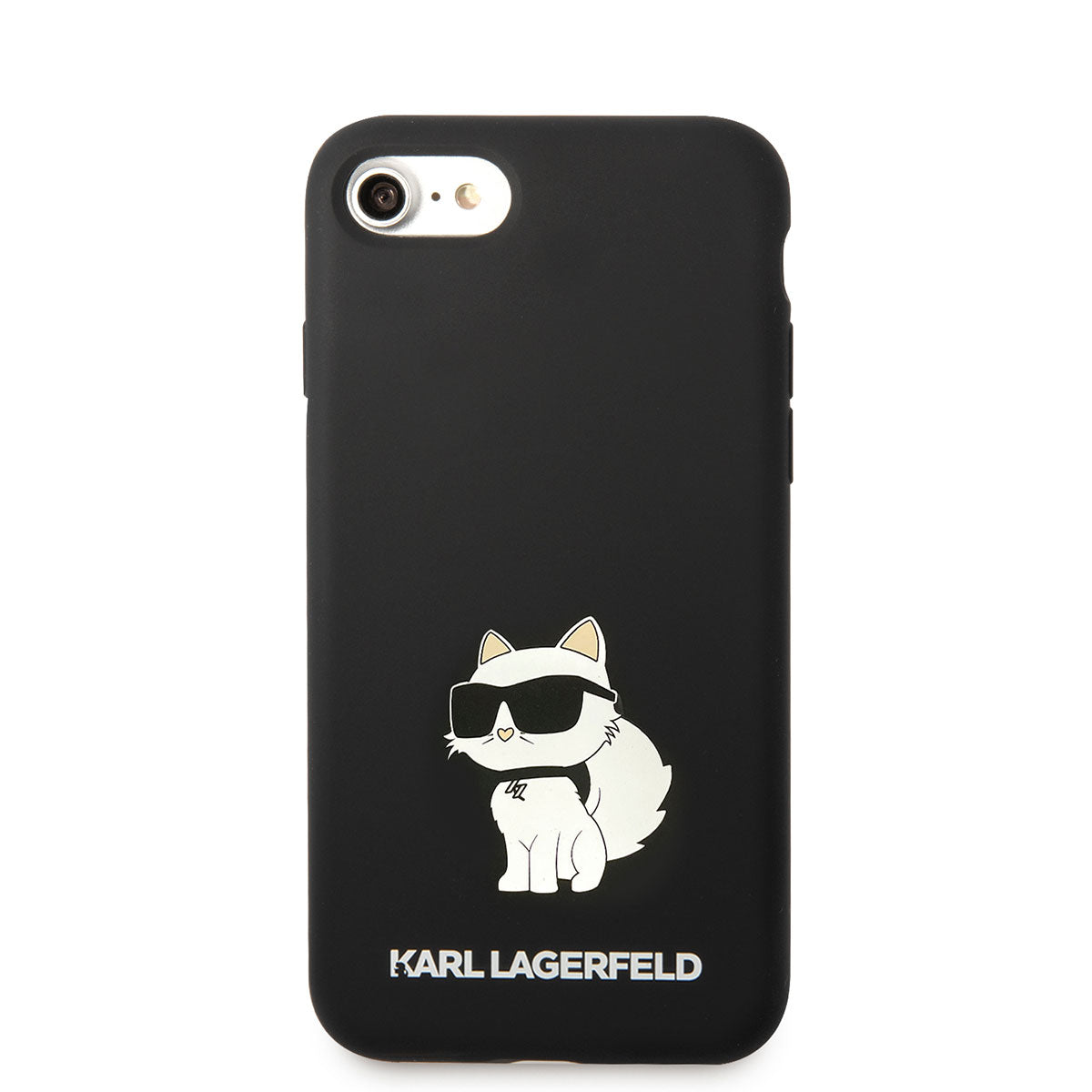 iPhone SE 2020 Kılıf Karl Lagerfeld Silikon Choupette Dizayn Kılıf Siyah