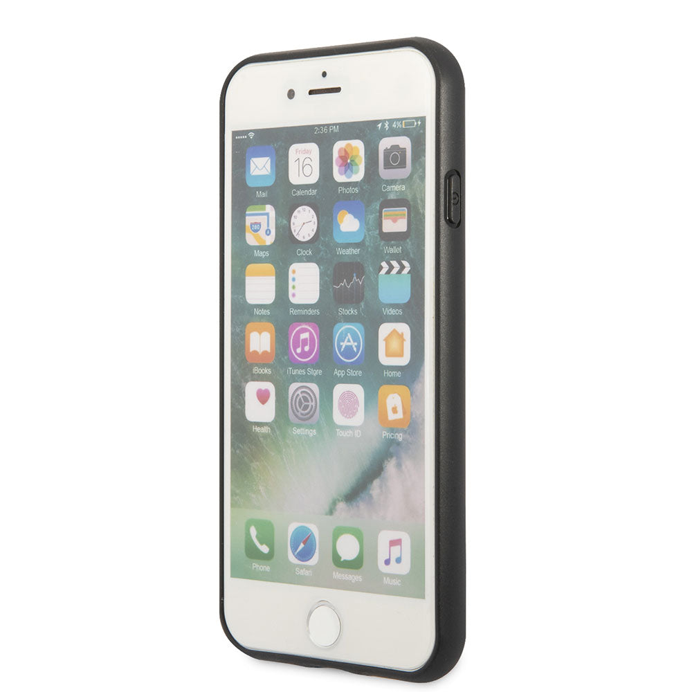 Apple iPhone SE 2022 Kılıf GUESS Çift Kart Bölmeli Kapak Siyah