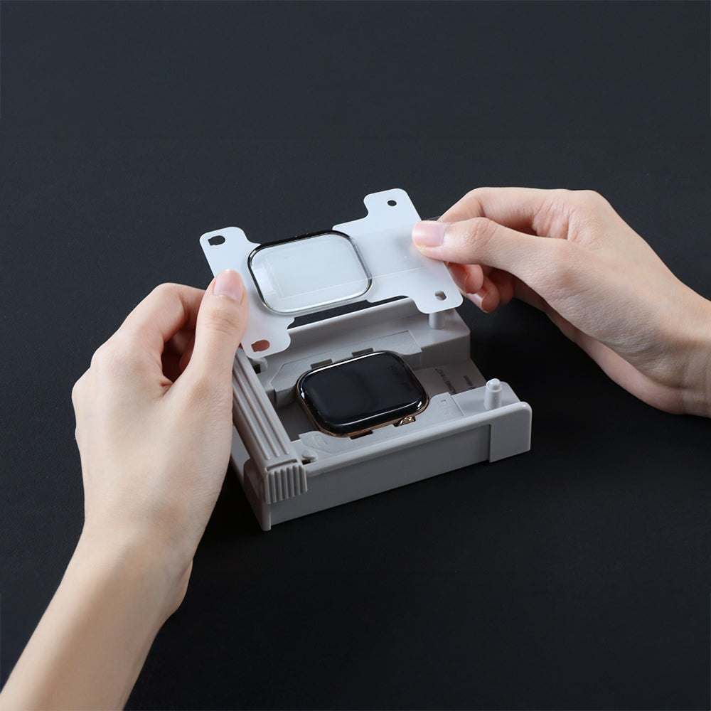 Apple Watch 10 42mm Amazingthing Radix Protective Parmak İzi Bırakmayan HD Ekran Koruyucu Film + Kolay Uygulama Aparatı Şeffaf