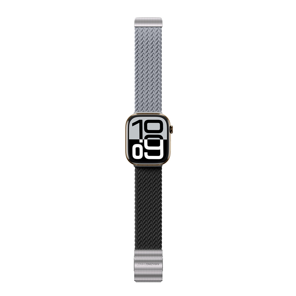 Watch 10 46mm Amazingthing Glamour Blend Hasır Kordon Siyah-Gri