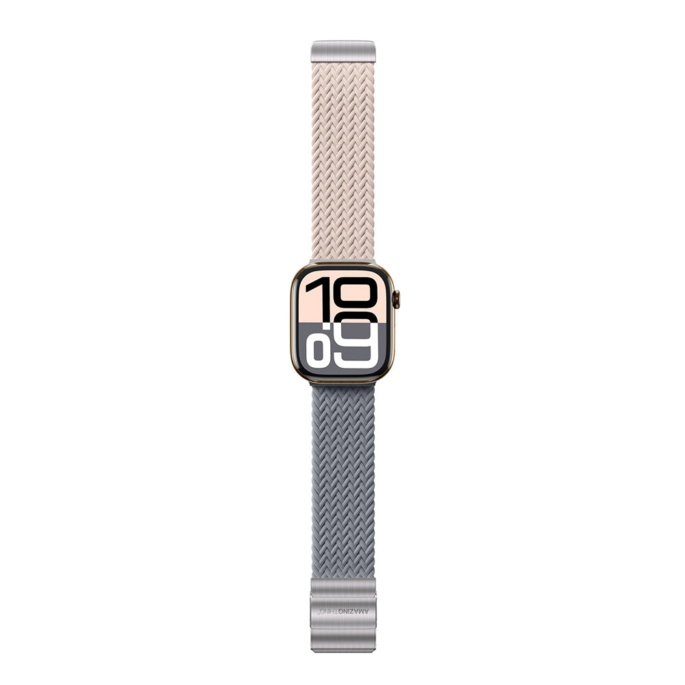 Watch 10 46mm Amazingthing Glamour Blend Hasır Kordon Siyah-Gri