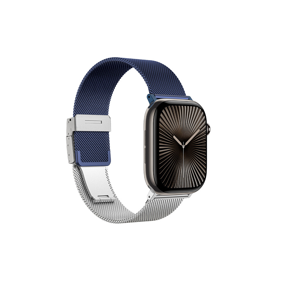 Apple Watch 10 46mm Amazingthing Omni StyleFlip Metal Hasır Kordon Siyah