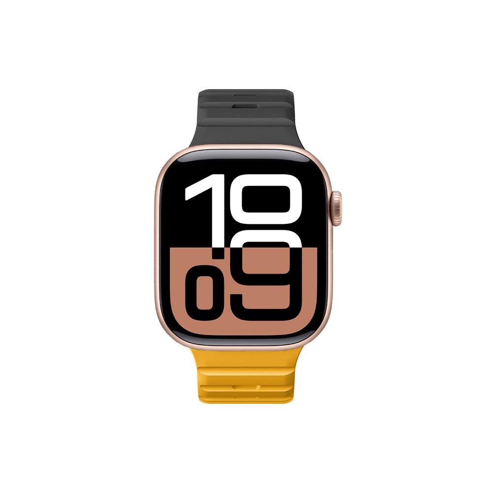Apple Watch 10 46mm Amazingthing SilqLock Silikon Kordon Strap Kayış Siyah