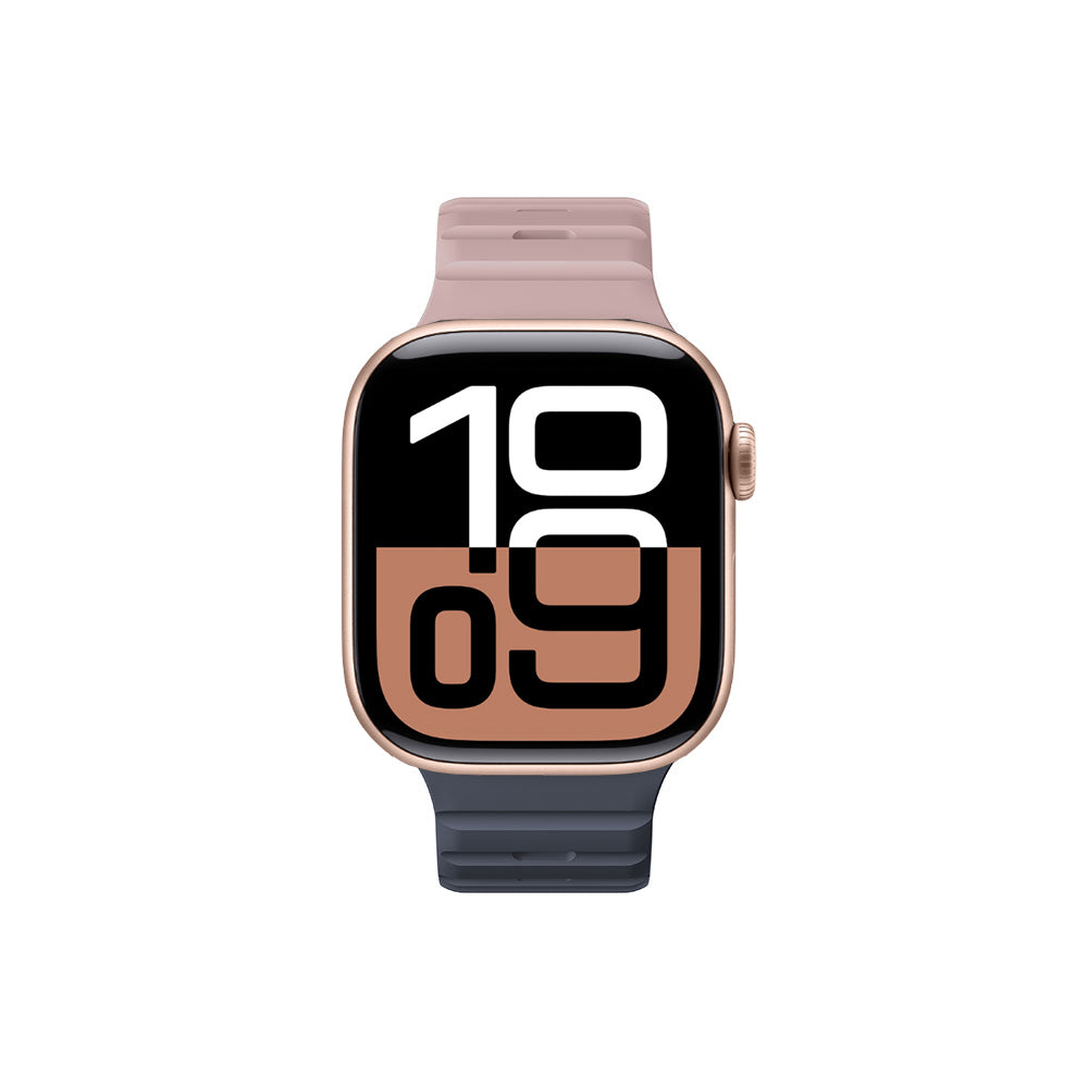 Apple Watch 10 46mm Amazingthing SilqLock Silikon Kordon Strap Kayış Siyah