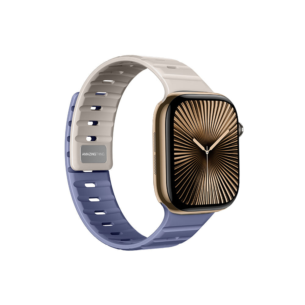 Apple Watch 10 46mm Amazingthing SilqLock Silikon Kordon Strap Kayış Starlight
