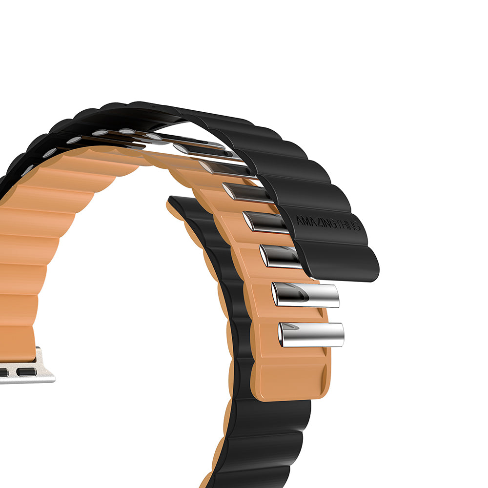 Watch 10 46mm Amazingthing Smoothie Mag Magnetik Tak Çıkar Silikon Strap Kayış Gri-Mavi