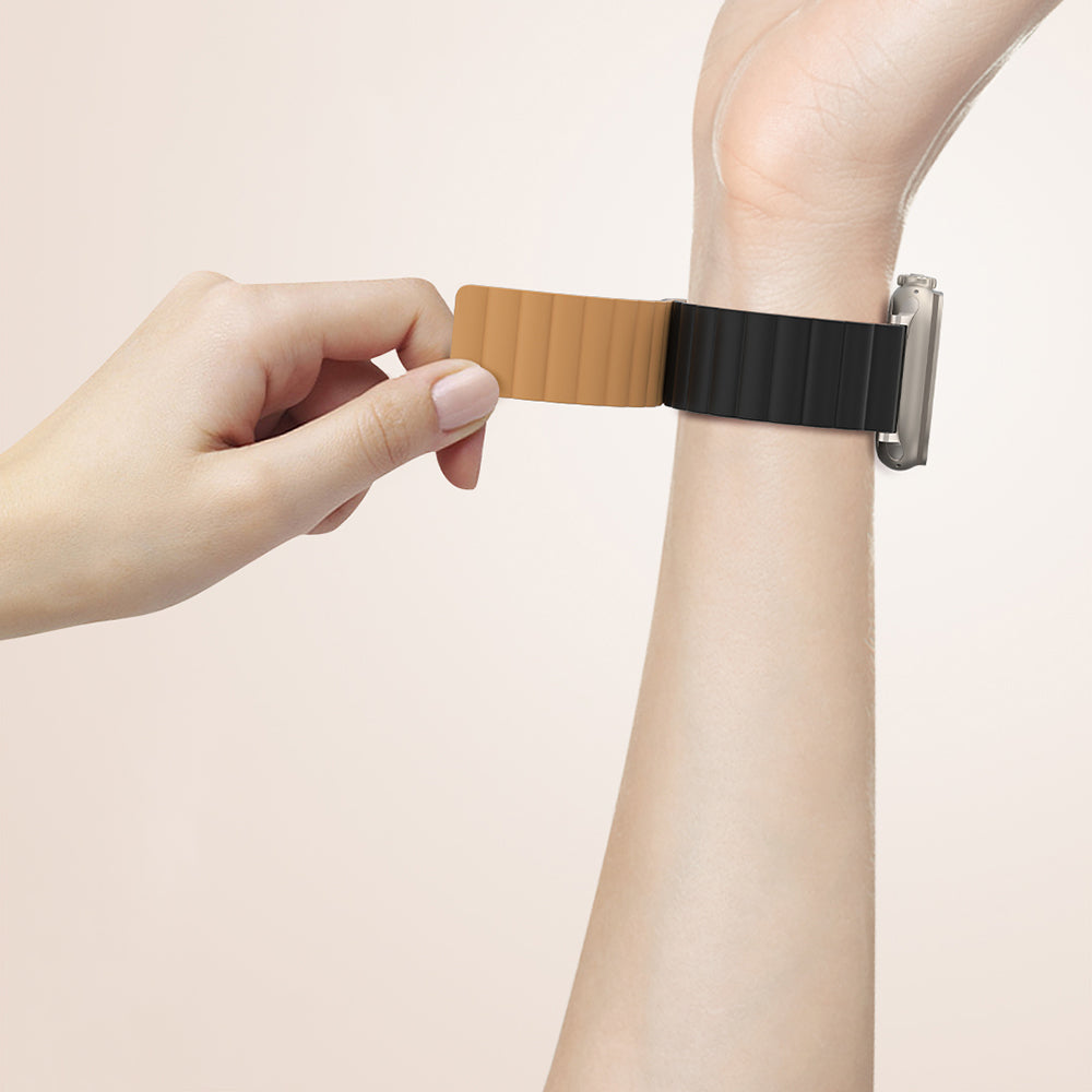 Watch 10 46mm Amazingthing Smoothie Mag Magnetik Tak Çıkar Silikon Strap Kayış Gri-Mavi