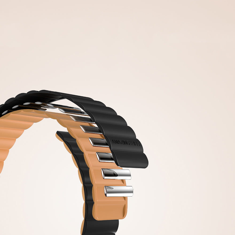 Watch 10 46mm Amazingthing Smoothie Mag Magnetik Tak Çıkar Silikon Strap Kayış Gri-Mavi