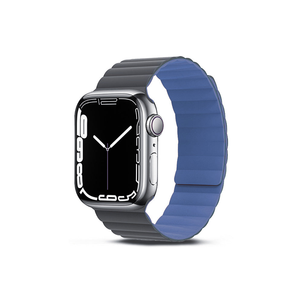 Watch 10 46mm Amazingthing Smoothie Mag Magnetik Tak Çıkar Silikon Strap Kayış Gri-Mavi