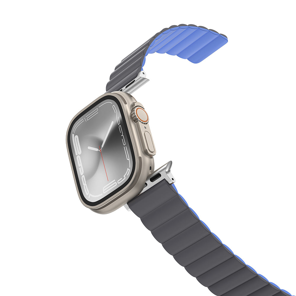Watch 10 46mm Amazingthing Smoothie Mag Magnetik Tak Çıkar Silikon Strap Kayış Gri-Mavi
