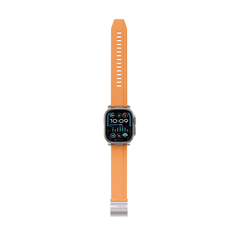 Apple Watch 10 46mm Amazingthing Titan Chrono Silikon Kordon Turuncu