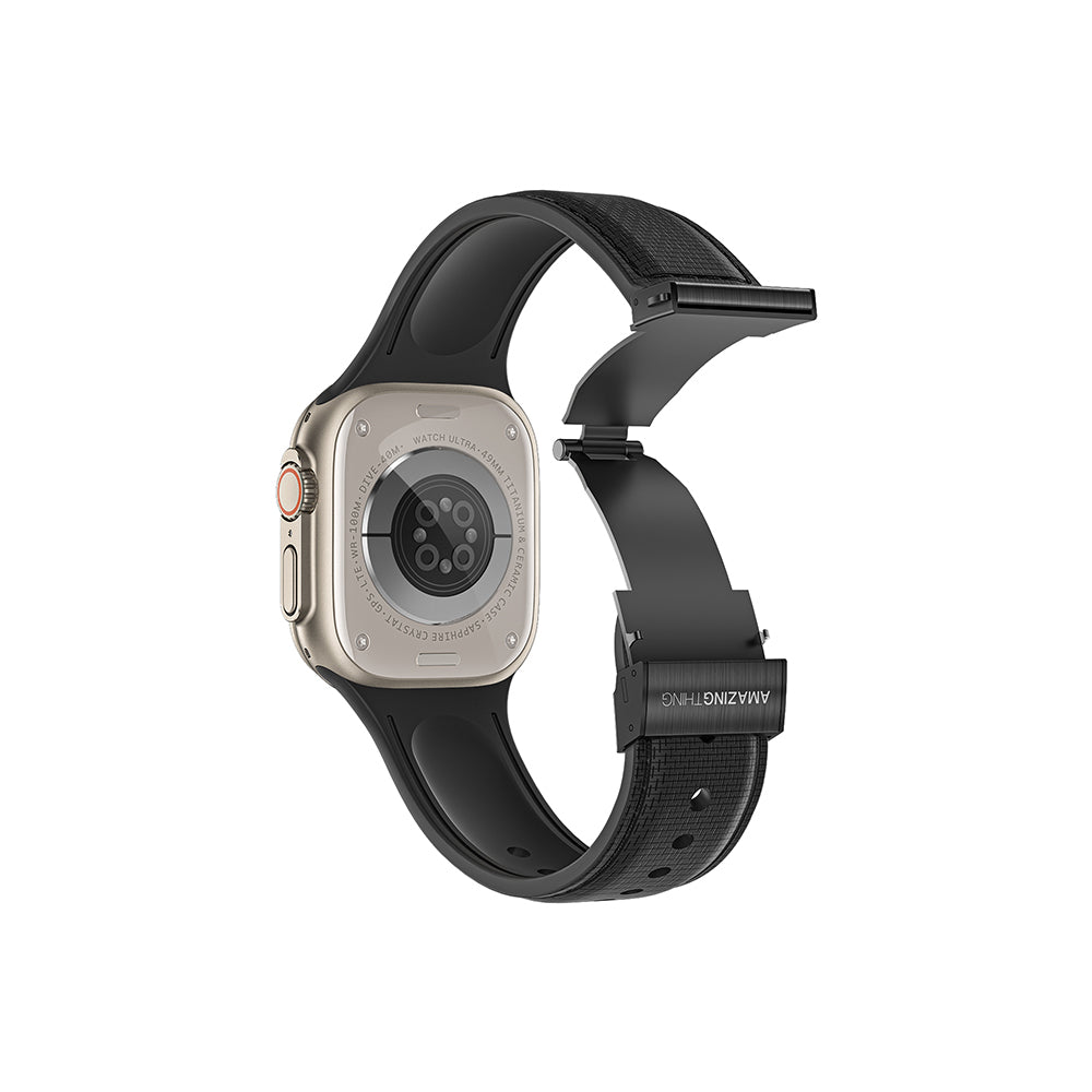 Watch 10 46mm Amazingthing Titan Swift Deri Dokulu Silikon Kordon Siyah