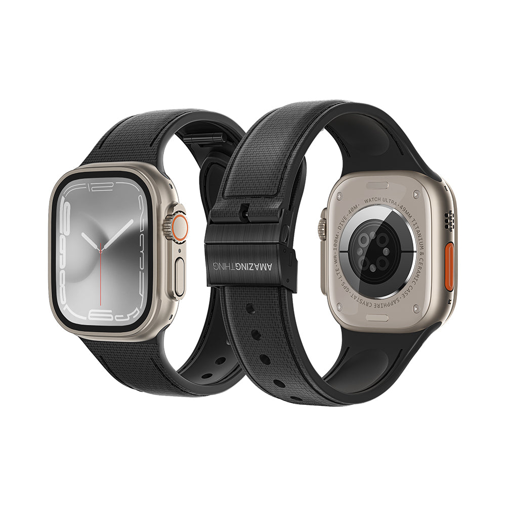 Watch 10 46mm Amazingthing Titan Swift Deri Dokulu Silikon Kordon Siyah
