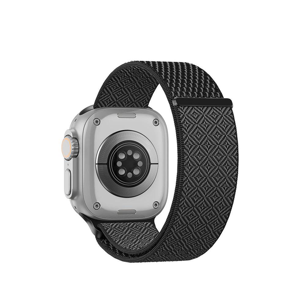 Apple Watch 10 46mm Kordon Wiwu WB501 CloudFlex Serisi Hasır Örgü Strap Kayış Siyah