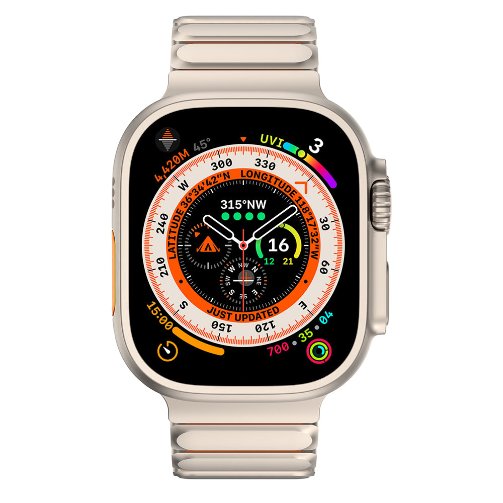 Apple Watch 10 46mm Mohseven iWatch Titancore No.2 Çelik Kordon Titanyum-Turuncu