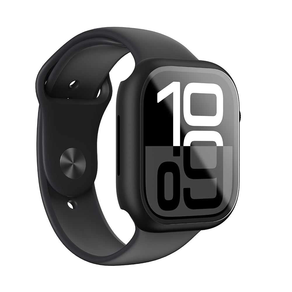 Apple Watch 10 46mm Radix Minimal FullGuard Sert PC Kasa ve Ekran Koruyucu Siyah