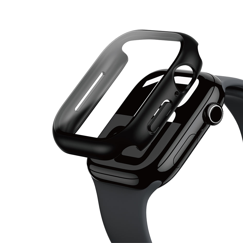Apple Watch 10 46mm Radix Minimal FullGuard Sert PC Kasa ve Ekran Koruyucu Siyah
