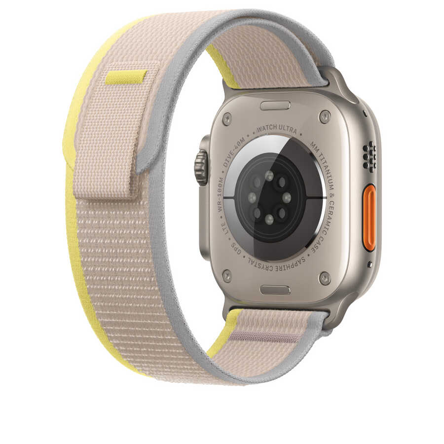 Watch 38mm Wiwu Trail Loop Naylon Örgü İşlemeli Hasır Kordon Strap Kayış Beyaz-Sarı