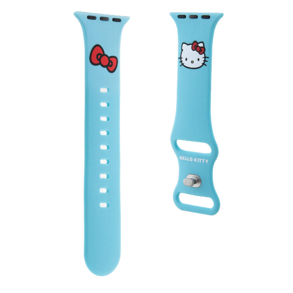 Watch 40mm Hello Kitty Orjinal Lisanslı Yazı Logolu Fiyonk & Kitty Head Silikon Kordon Krem