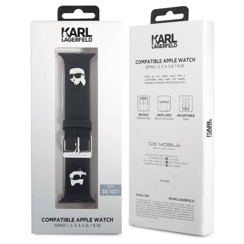 Watch 40mm Karl Lagerfeld Orjinal Lisanslı İkonik Karl & Choupette Logolu Silikon Kordon Beyaz