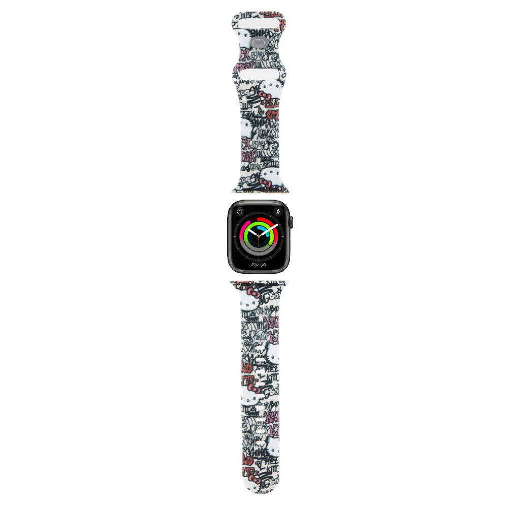 Watch 41mm Hello Kitty Orjinal Lisanslı Etiket Graffiti Silikon Kordon Krem