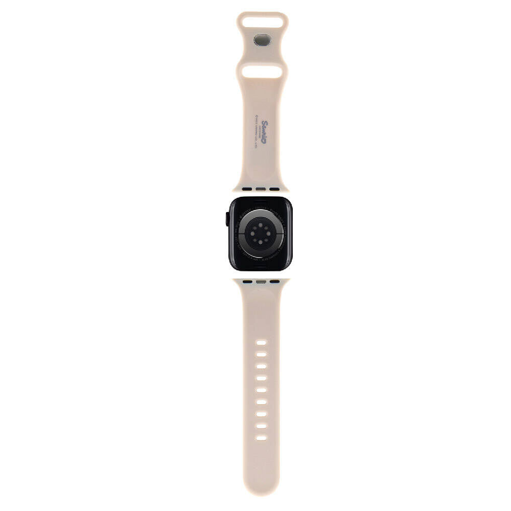 Watch 41mm Hello Kitty Orjinal Lisanslı Yazı Logolu Fiyonk & Kitty Head Silikon Kordon Krem