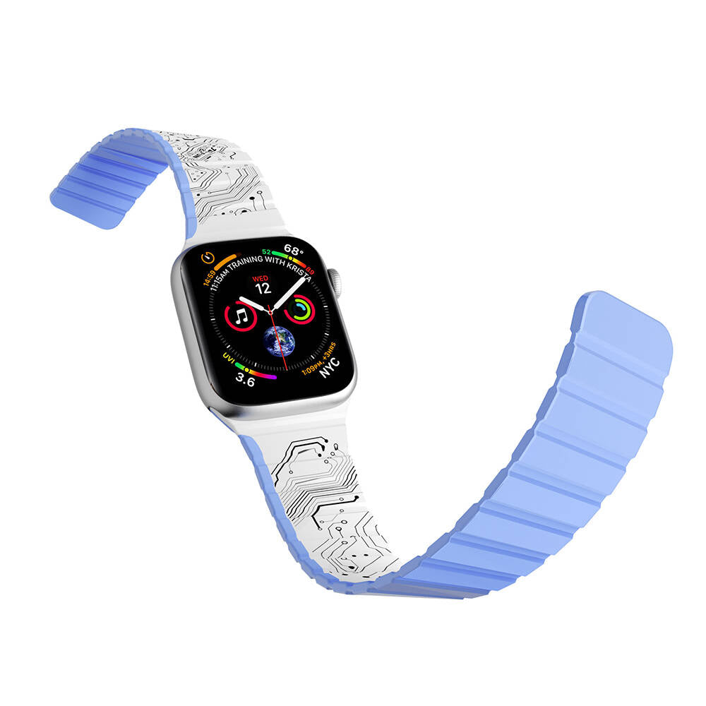 Watch 42mm Kordon Youngkit Technological Magnetik Tak Çıkar Silikon Strap Kayış Beyaz