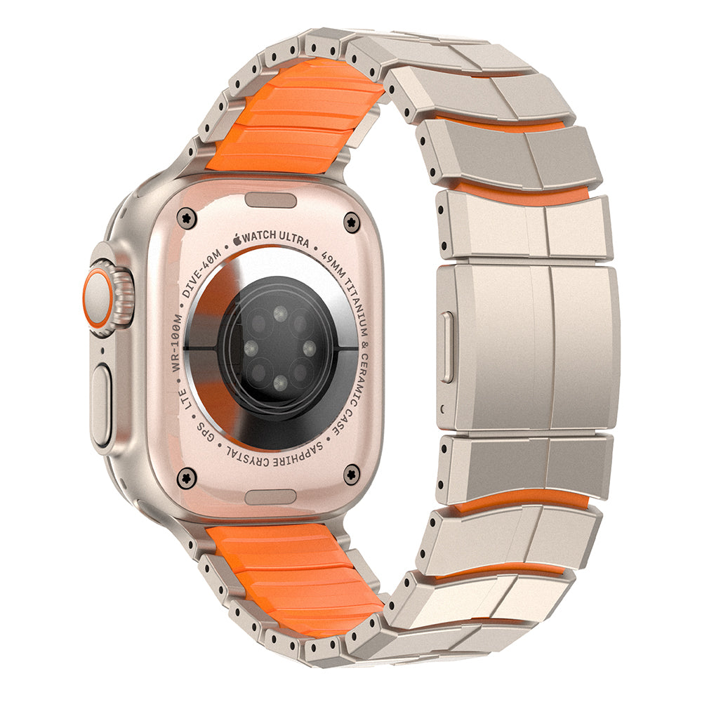 Apple Watch 42mm Mohseven iWatch Titancore No.1 Metal Kordon Titanyum-Turuncu