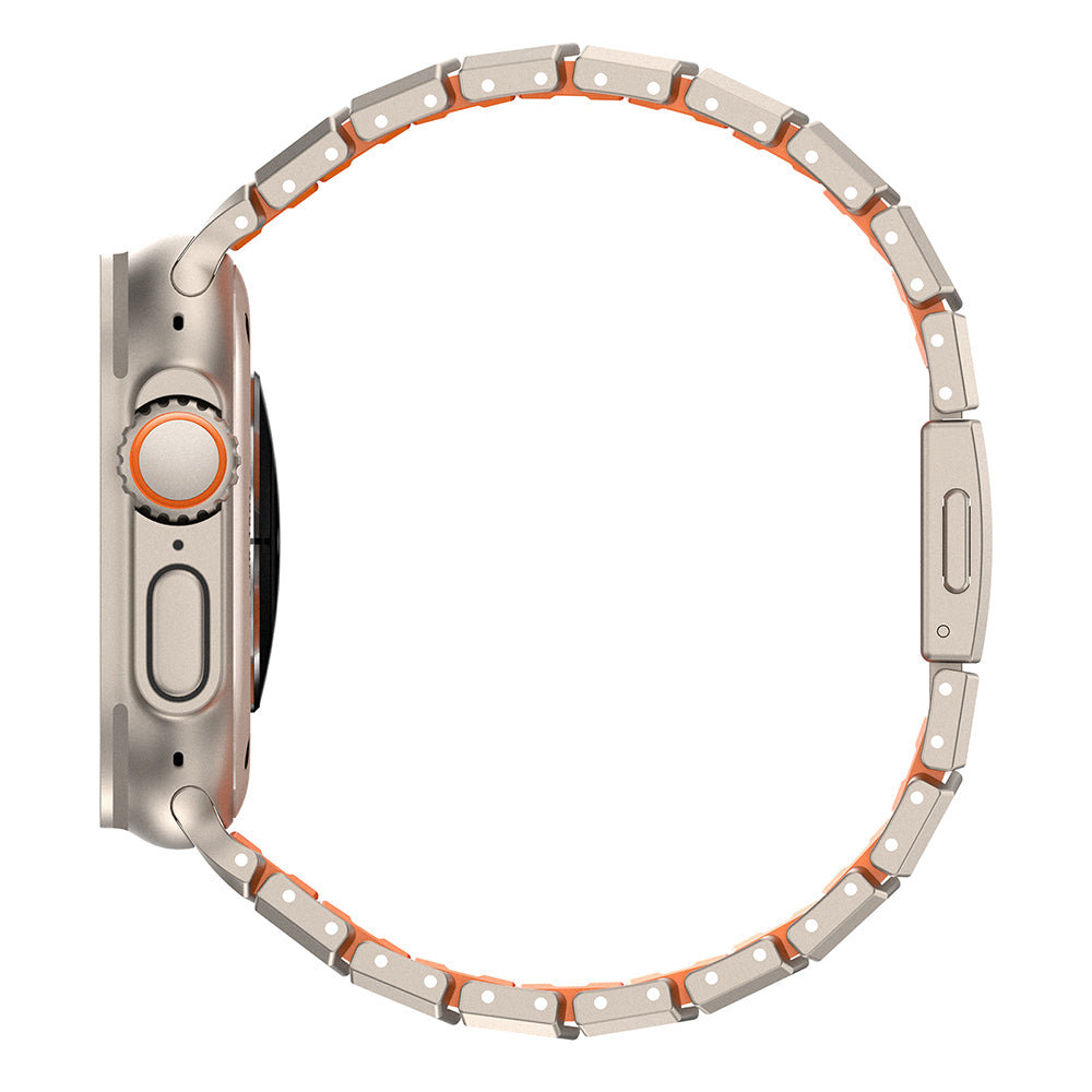 Apple Watch 42mm Mohseven iWatch Titancore No.1 Metal Kordon Titanyum-Turuncu