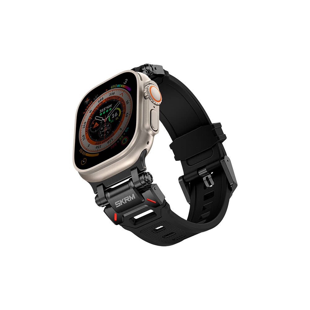 Watch 42mm SkinArma Titon Serisi Hava Alabilen Delikli Silikon Kordon Siyah