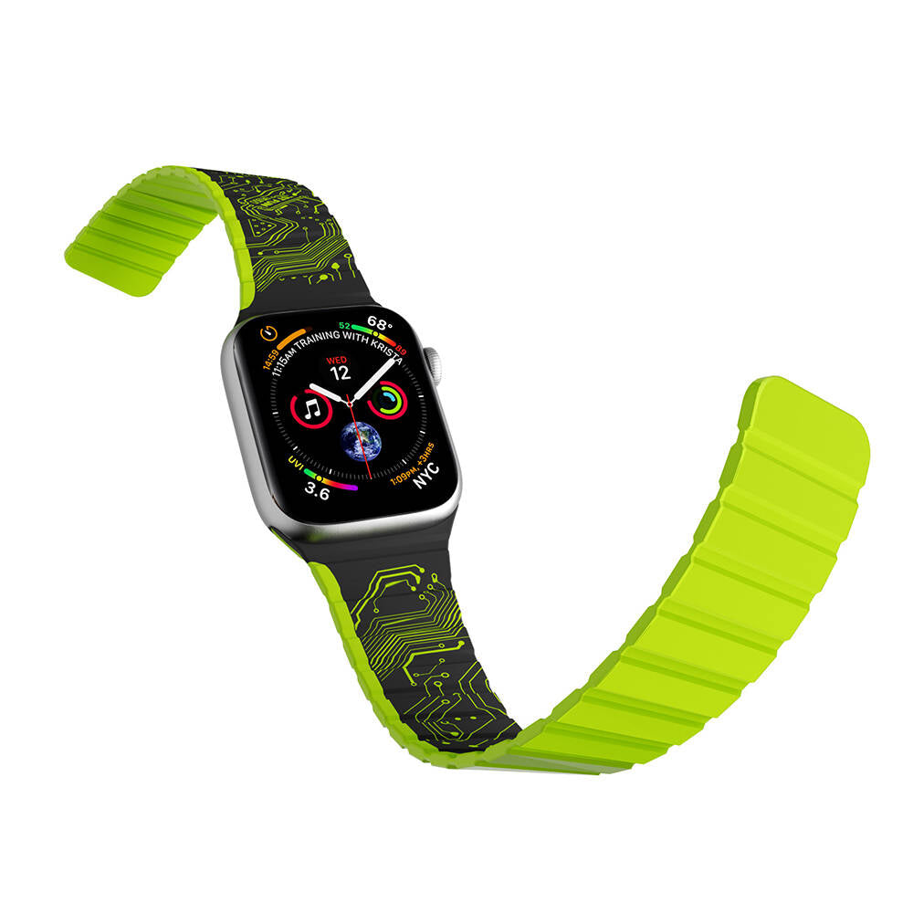 Watch 44mm Kordon Youngkit Technological Magnetik Tak Çıkar Silikon Strap Kayış Beyaz