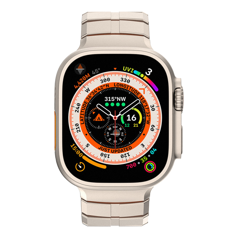 Apple Watch 44mm Mohseven iWatch Titancore No.1 Metal Kordon Titanyum-Turuncu