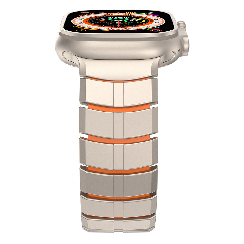 Apple Watch 44mm Mohseven iWatch Titancore No.1 Metal Kordon Titanyum-Turuncu