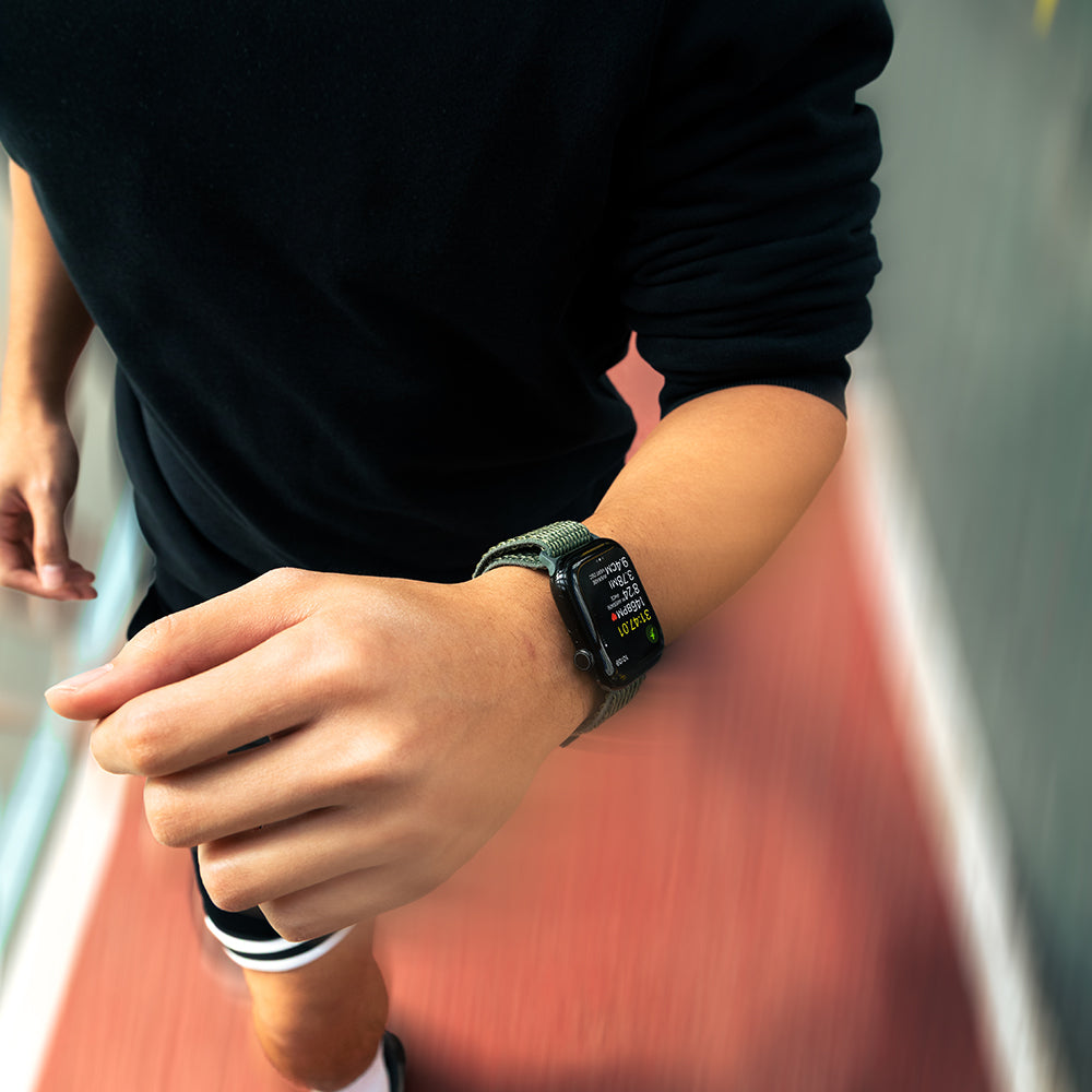 Apple Watch 44mm Native Union Active Watch Loop Serisi Hasır Kordon Koyu Yeşil