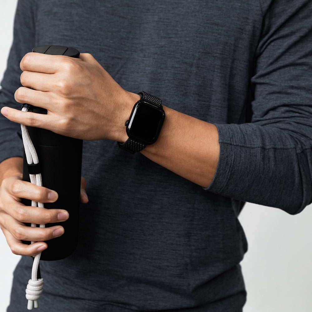 Apple Watch 44mm Native Union Active Watch Loop Serisi Hasır Kordon Siyah