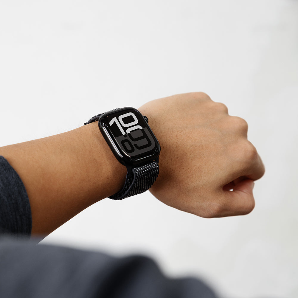 Apple Watch 44mm Native Union Active Watch Loop Serisi Hasır Kordon Siyah