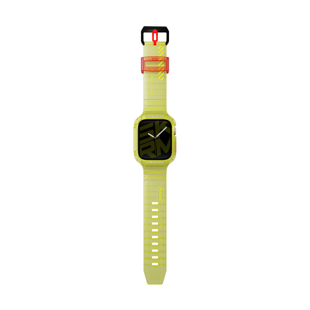 Watch 44mm SkinArma Saido Sert PC Kasa Koruyuculu Silikon Kordon Sarı