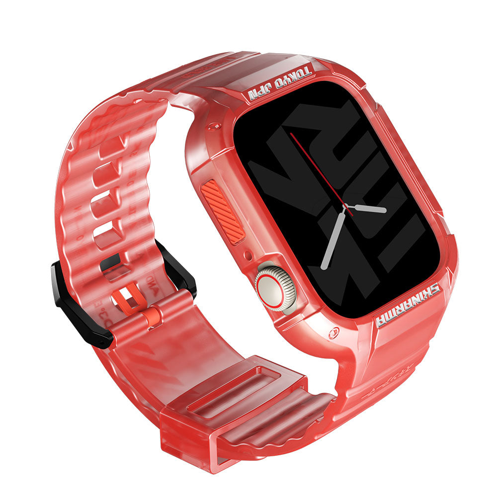 Watch 44mm SkinArma Saido Sert PC Kasa Koruyuculu Silikon Kordon Mavi